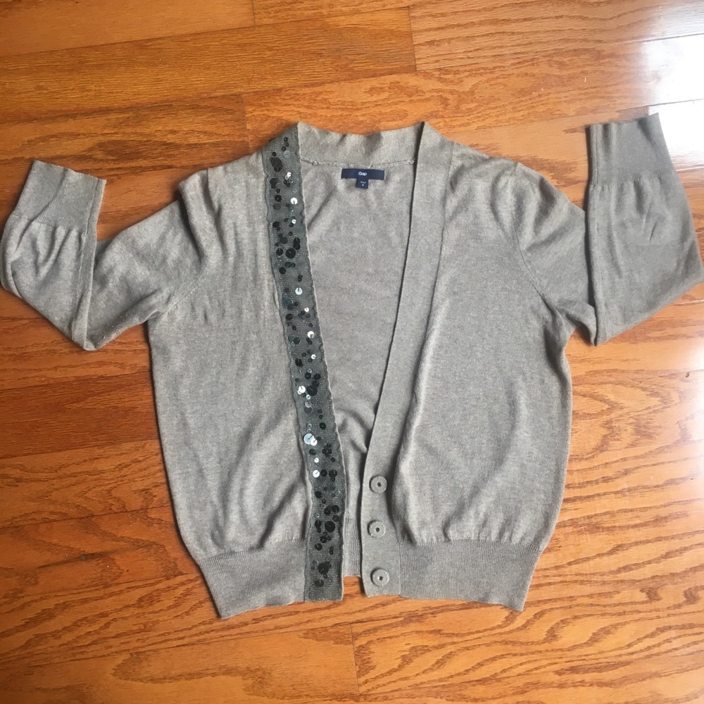 Gap small Woman’s sequined trim cardigan jacket